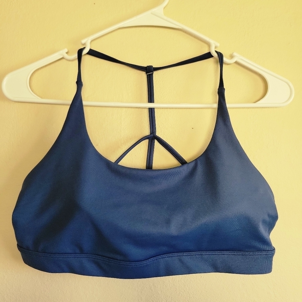 FEED Me Fight Me T- Back Sports Bra | Navy Blue, Size X-Large